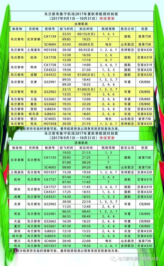 烏蘭察布航班最新時(shí)間，草原與世界的橋梁，飛翔的翅膀啟程時(shí)刻